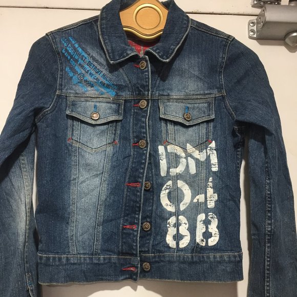 VINTAGE REQUEST PRINTED JEANS JACKETS SIZE M - Picture 4 of 11